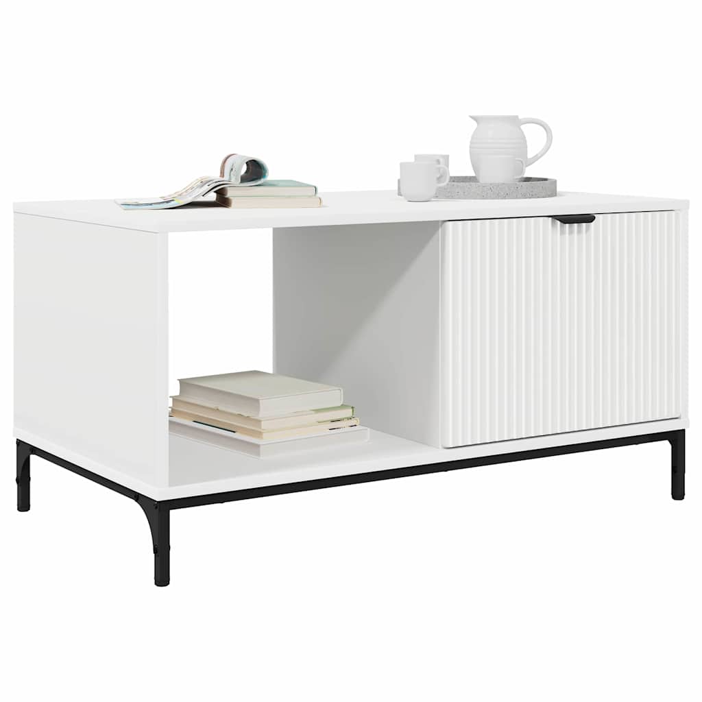 vidaXL Couchtisch mit Schubladen Weiß 90 x 49 x 46 cm Holzwerkstoff