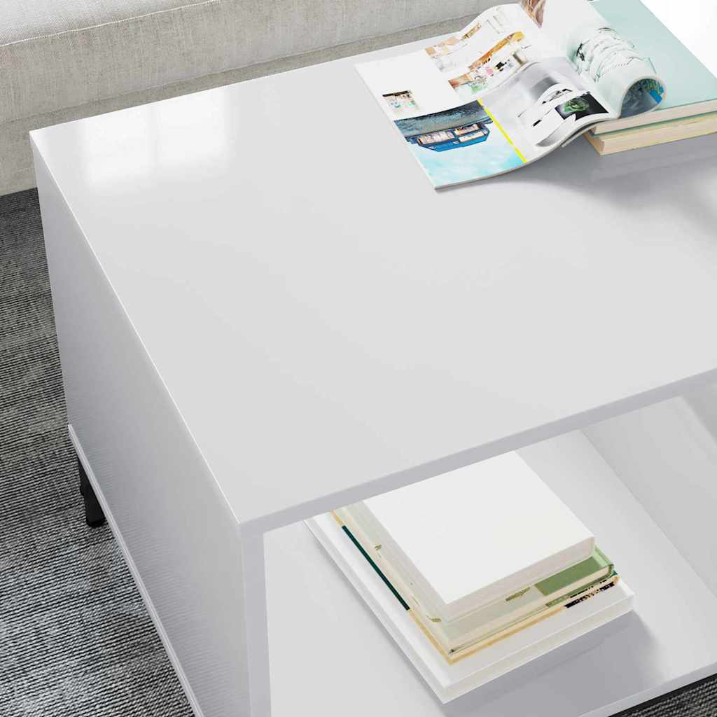 vidaXL Couchtisch Hochglanz Weiß 90 x 49 x 46 cm Holzwerkstoff