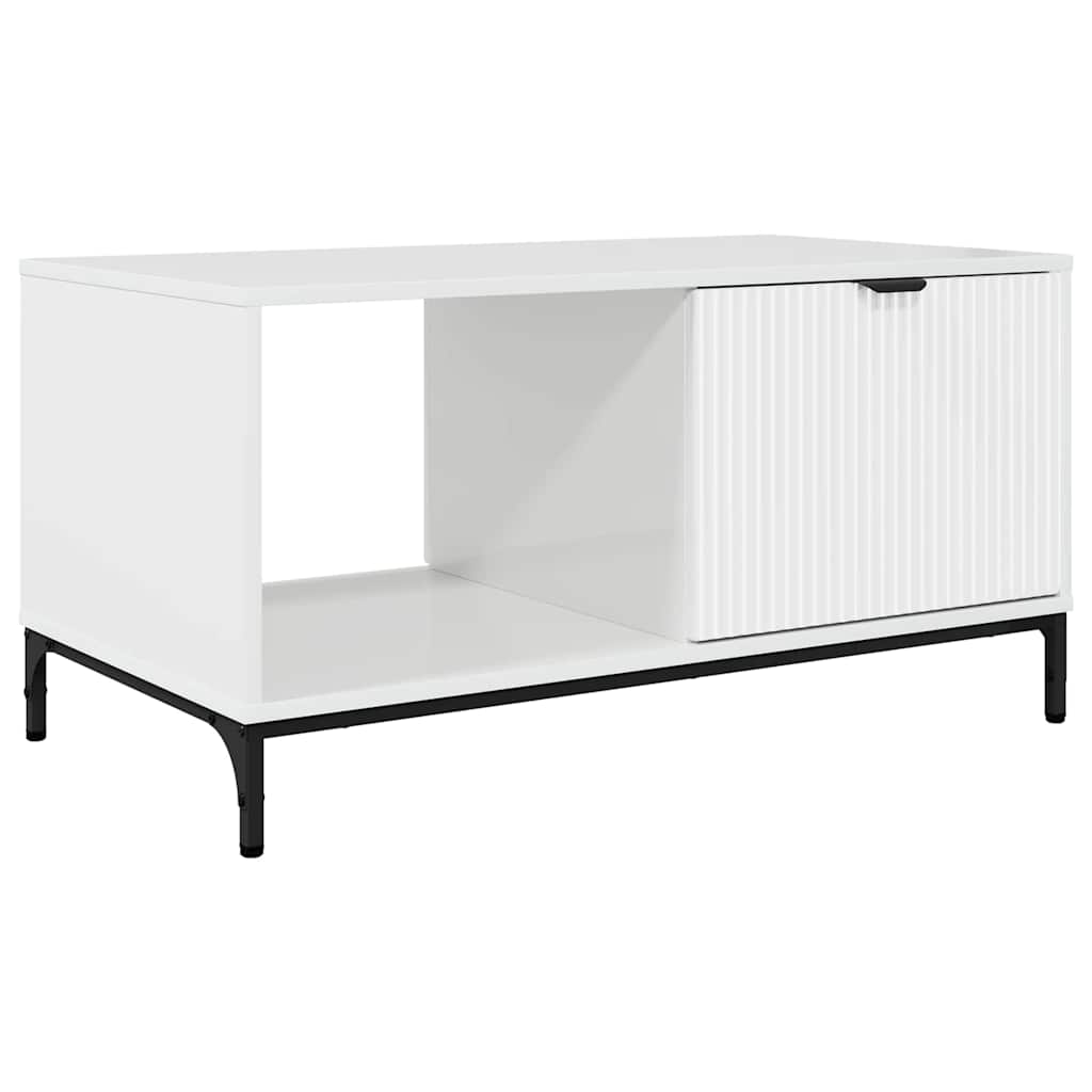 vidaXL Couchtisch Hochglanz Weiß 90 x 49 x 46 cm Holzwerkstoff