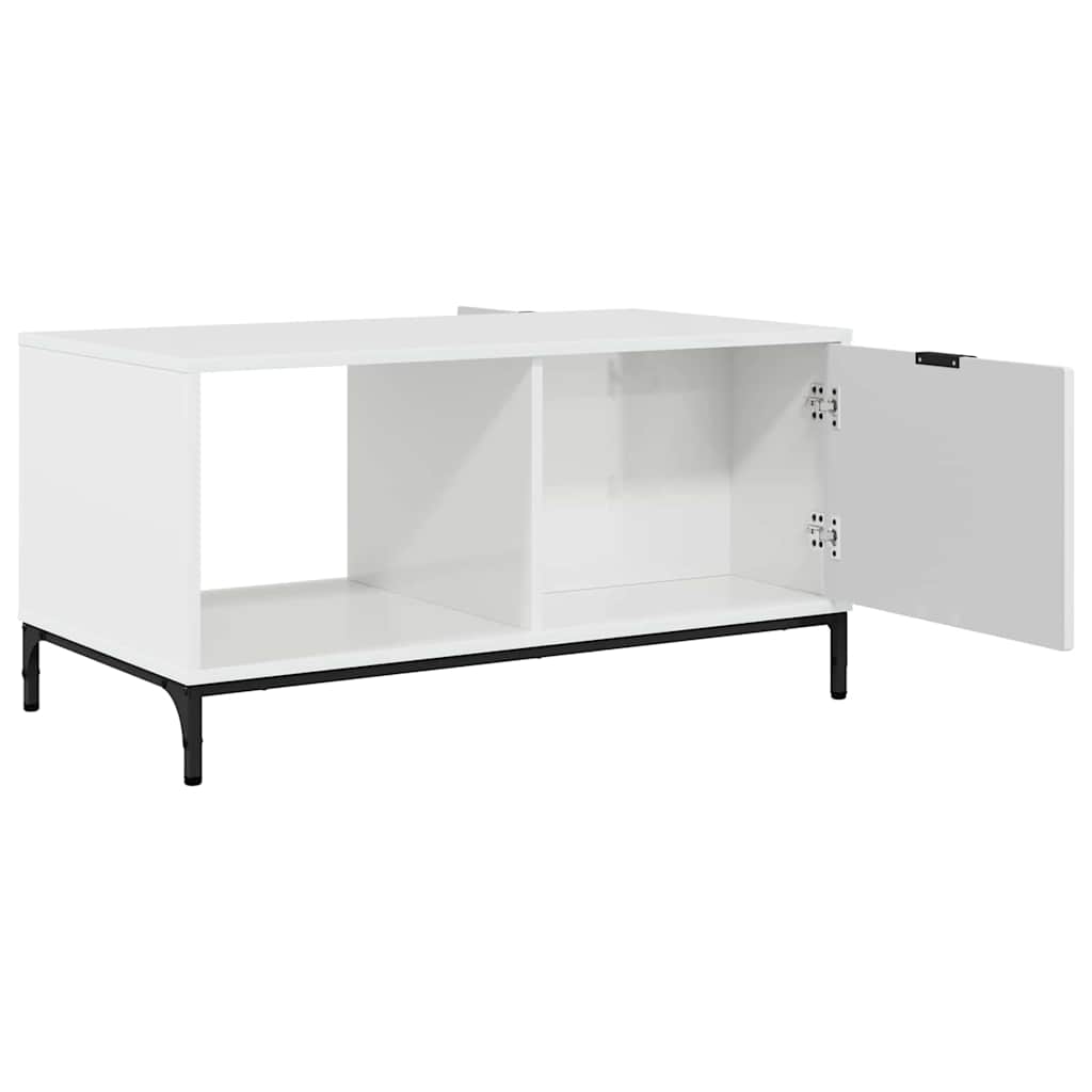 vidaXL Couchtisch Hochglanz Weiß 90 x 49 x 46 cm Holzwerkstoff