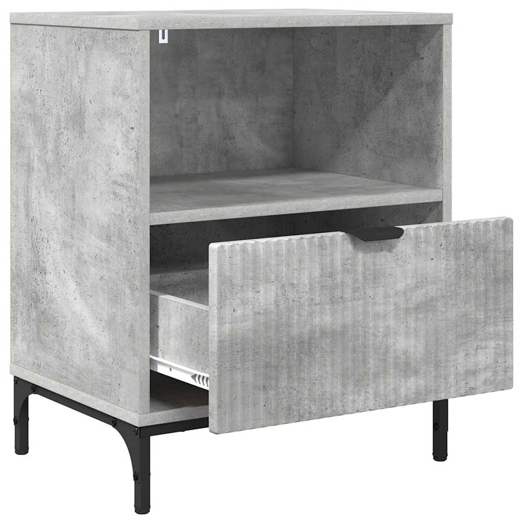 vidaXL Nachttisch 2 pcs Betongrau 49 x 36 x 61 cm Holzwerkstoff