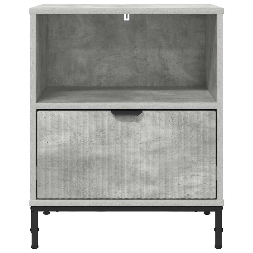 vidaXL Nachttisch 2 pcs Betongrau 49 x 36 x 61 cm Holzwerkstoff