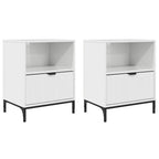vidaXL Nachttisch 2 pcs Hochglanz-Weiß 49 x 36 x 61 cm Holzwerkstoff