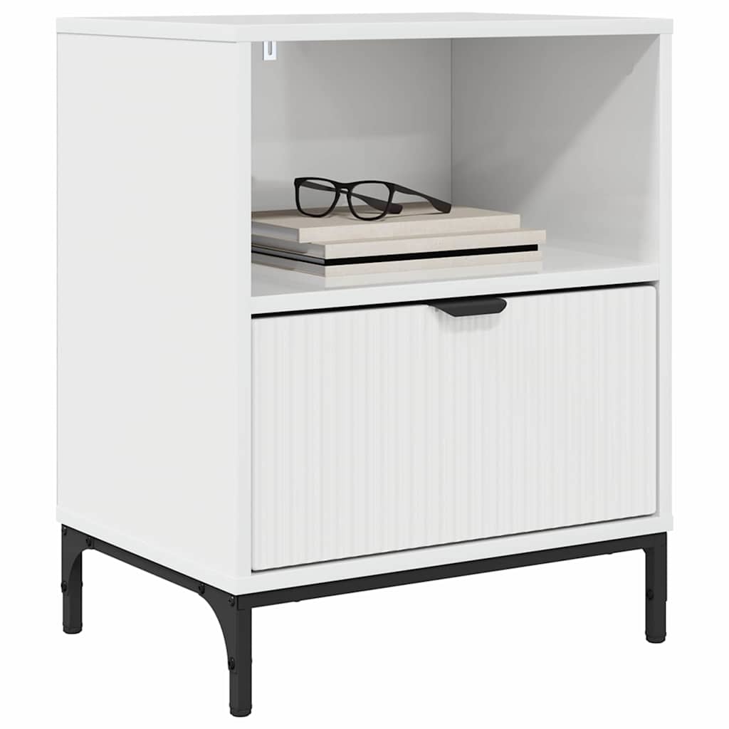 vidaXL Nachttisch 2 pcs Hochglanz-Weiß 49 x 36 x 61 cm Holzwerkstoff