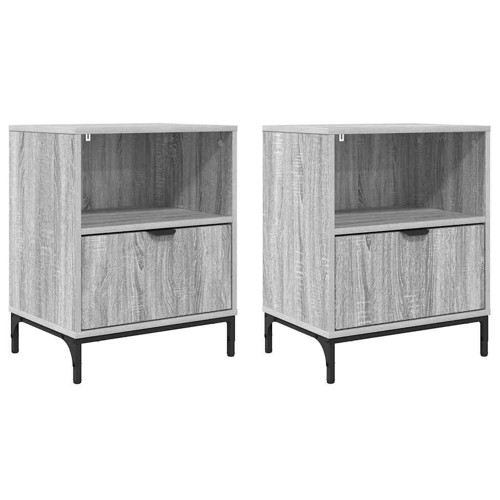 vidaXL Nachttisch 2 pcs Grau Sonoma 49 x 36 x 61 cm Holzwerkstoff