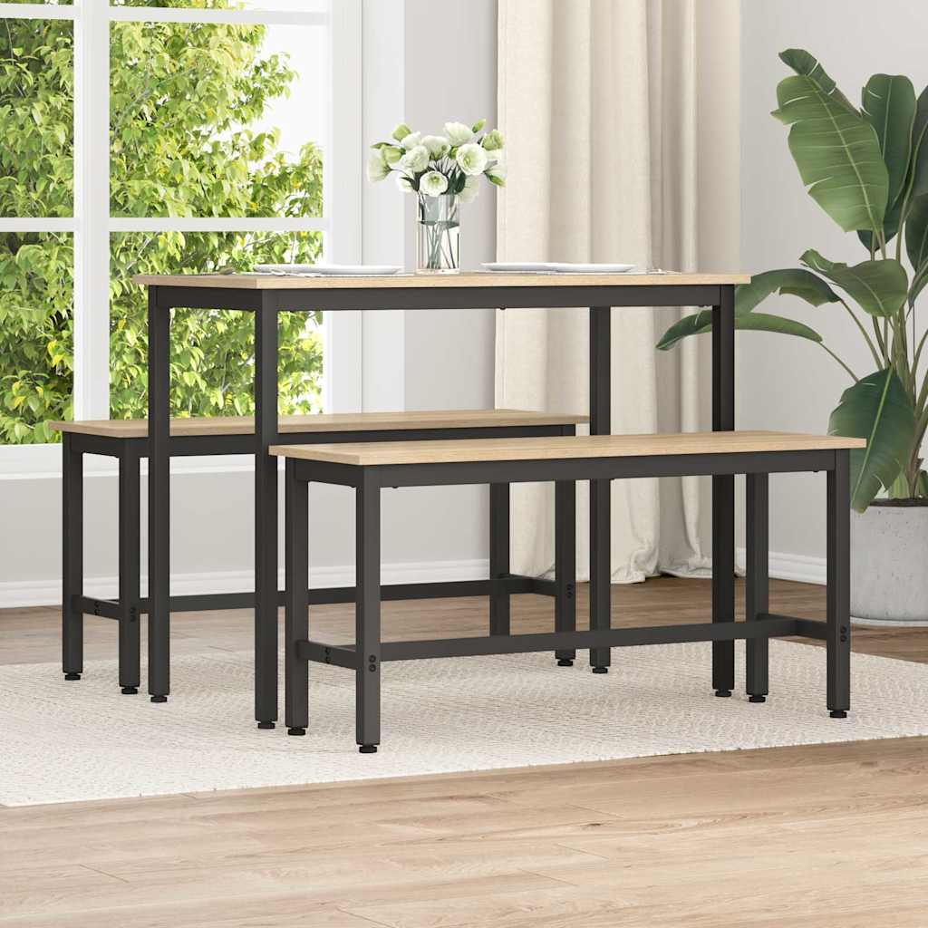 vidaXL Esstischbank 2 pcs Sonoma-Eiche 100 x 32,5 x 48,5 cm