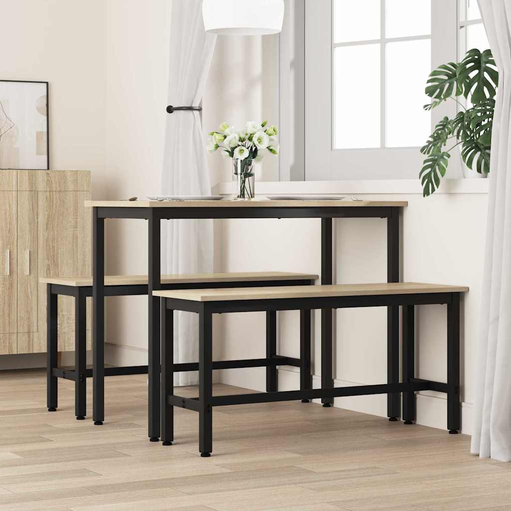 vidaXL Esstischbank 2 pcs Sonoma-Eiche 100 x 32,5 x 48,5 cm
