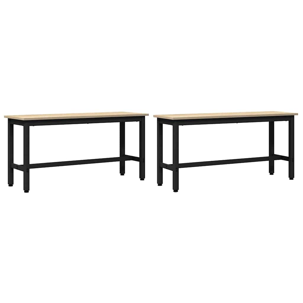 vidaXL Esstischbank 2 pcs Sonoma-Eiche 100 x 32,5 x 48,5 cm