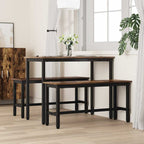 vidaXL Esstischbank 2 pcs Geräucherte Eiche 100 x 32,5 x 48,5 cm
