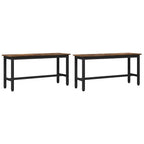 vidaXL Esstischbank 2 pcs Geräucherte Eiche 100 x 32,5 x 48,5 cm