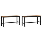 vidaXL Esstischbank 2 pcs Altholz 100 x 32,5 x 48,5 cm