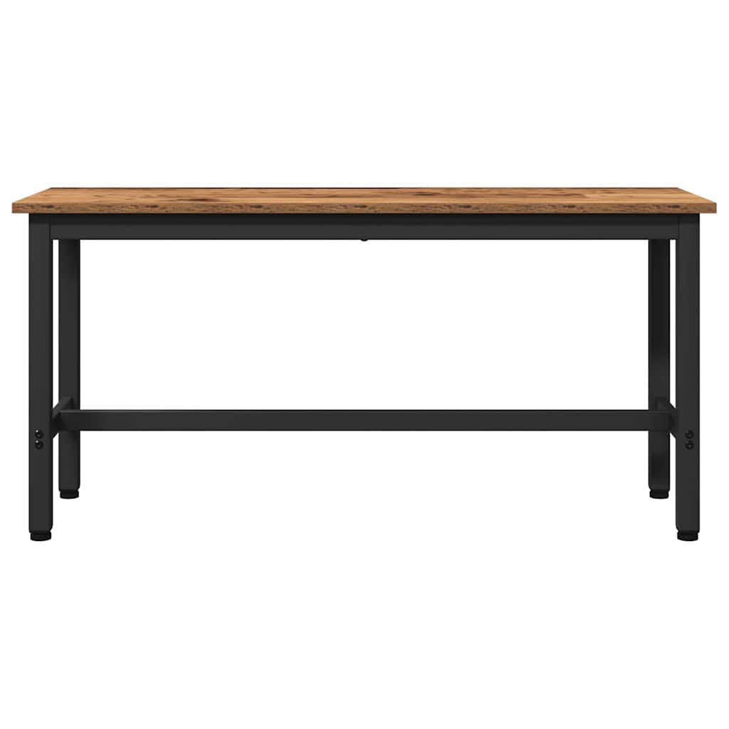 vidaXL Esstischbank 2 pcs Altholz 100 x 32,5 x 48,5 cm
