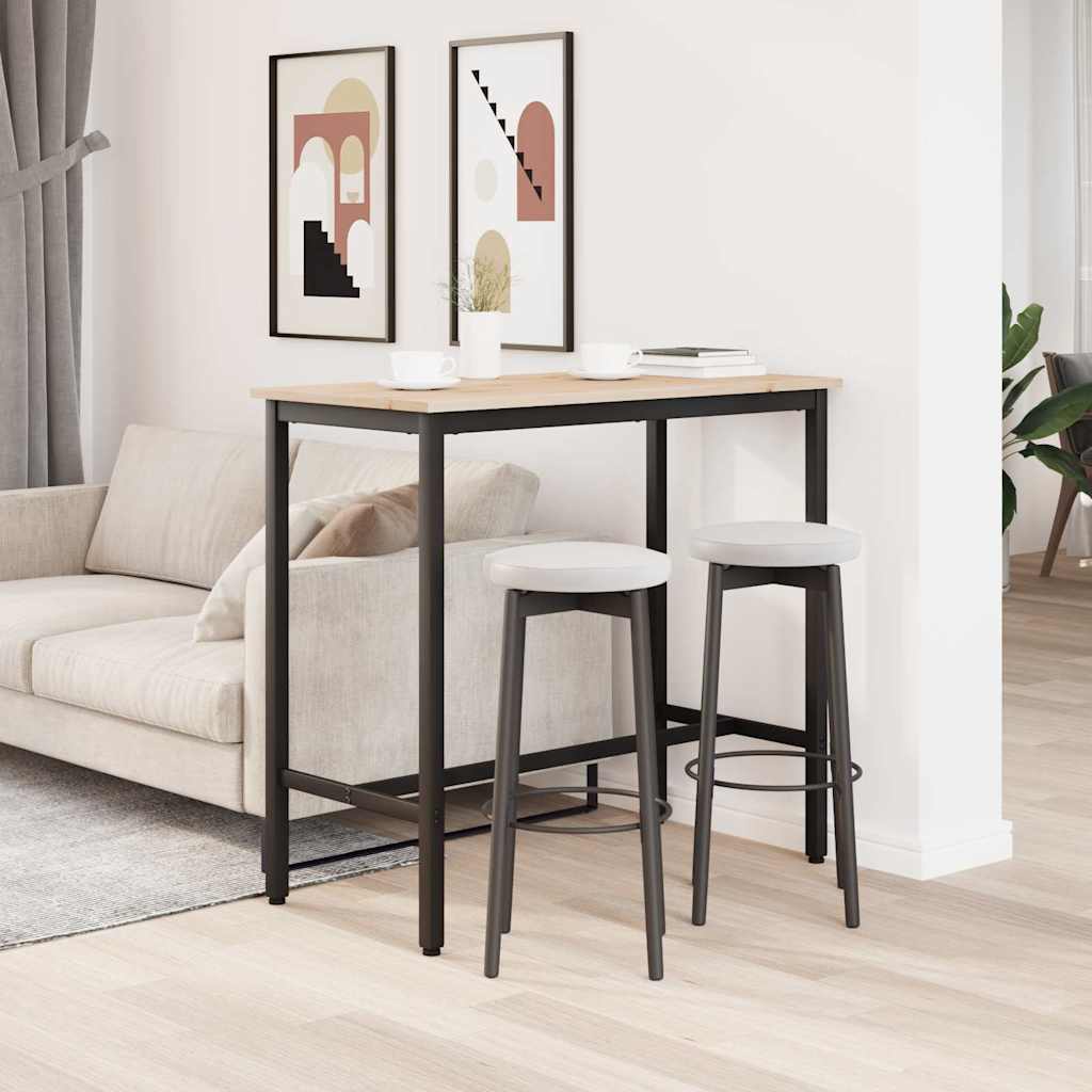 vidaXL Tisch Natur 100 x 50 x 91 cm Ingenieure Holz und Stahl