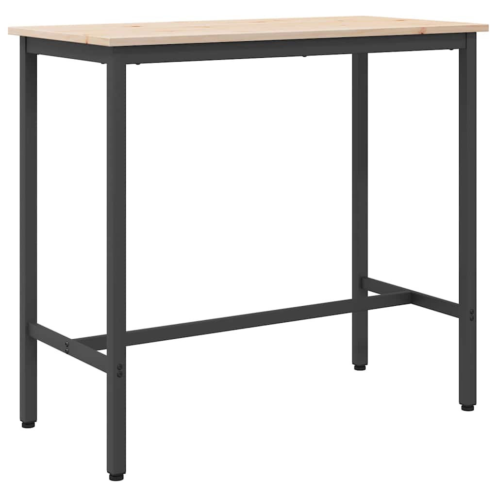 vidaXL Tisch Natur 100 x 50 x 91 cm Ingenieure Holz und Stahl