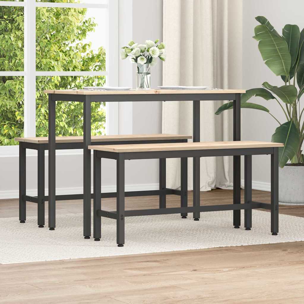 vidaXL Esstischbank Natur 100 x 32,5 x 49 cm Massives Kiefernholz