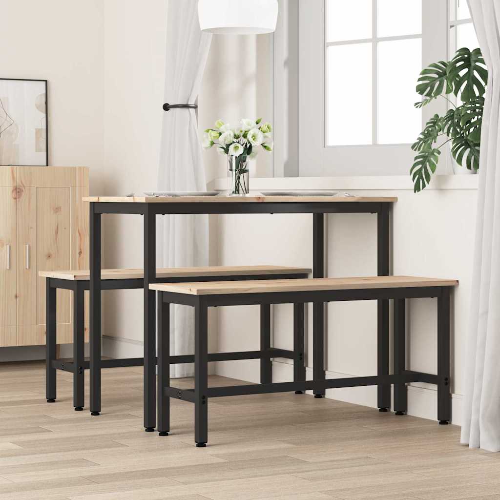 vidaXL Esstischbank Natur 100 x 32,5 x 49 cm Massives Kiefernholz
