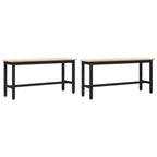 vidaXL Esstische 2 pcs Natur 100 x 32,5 x 49 cm Massives Kiefernholz