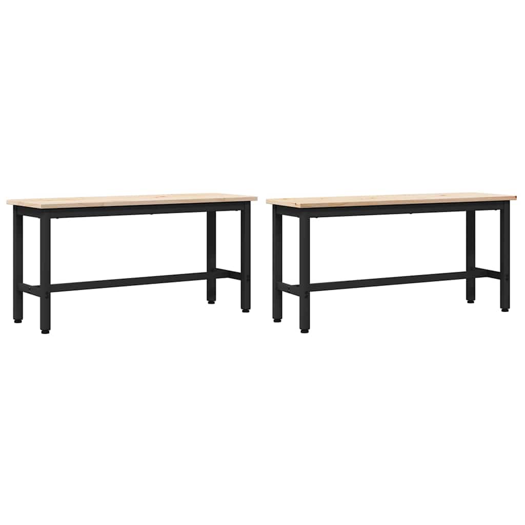 vidaXL Esstische 2 pcs Natur 100 x 32,5 x 49 cm Massives Kiefernholz