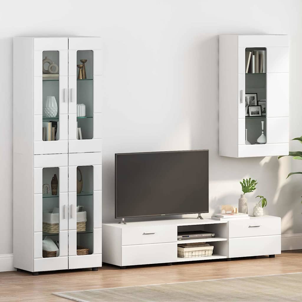 vidaXL Holzschrank Hochglanz Weiß 50 x 29 x 100 cm Holzwerkstoff