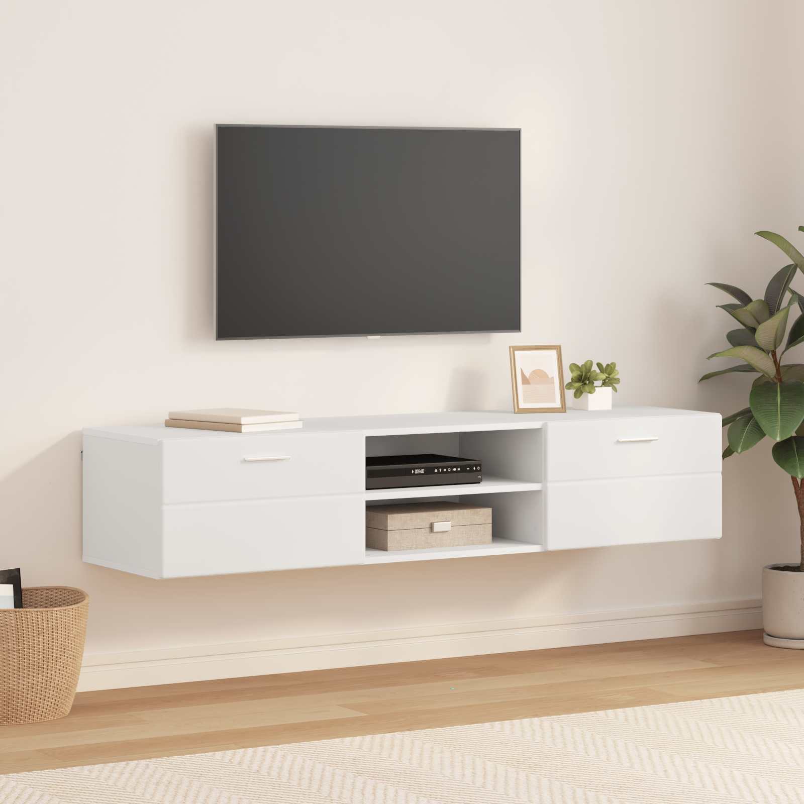 vidaXL Holzschrank mit Schubladen Weiß 150 x 39 x 30 cm Holzwerkstoff