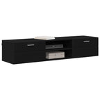 vidaXL Holzschrank Wandmontiert Schwarz 150 x 39 x 30 cm Holzwerkstoff