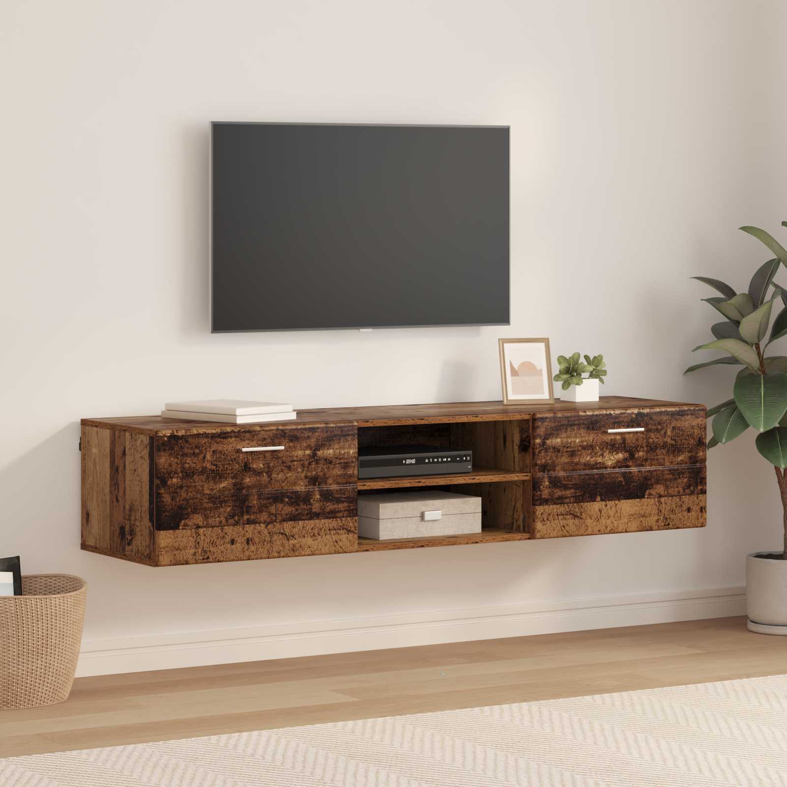 vidaXL Holzschrank Wandmontiert Altholz 150 x 39 x 30 cm Holzwerkstoff