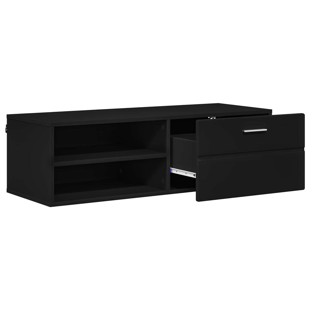 vidaXL Holzschrank Schwarz 100,5 x 39 x 30 cm Holzwerkstoff