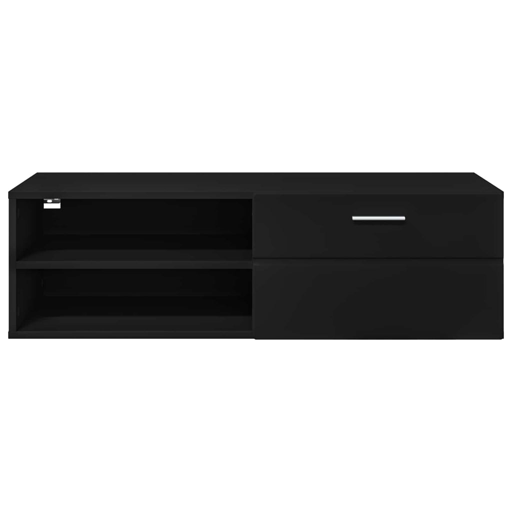 vidaXL Holzschrank Schwarz 100,5 x 39 x 30 cm Holzwerkstoff