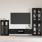 vidaXL Sideboard FLORIN Schwarz 55,5 x 29 x 100 cm Holzwerkstoff