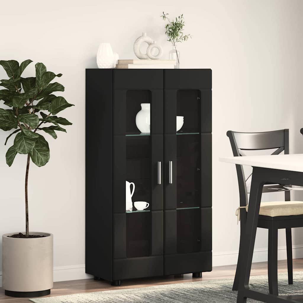 vidaXL Sideboard FLORIN Schwarz 55,5 x 29 x 100 cm Holzwerkstoff