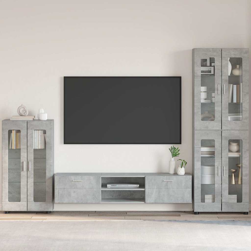 vidaXL Sideboard FLORIN Beton Grau 55,5 x 29 x 100 cm Holzwerkstoff