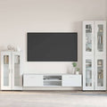 vidaXL Sideboard mit Regal FLORIN Hochglanz Weiß 55,5 x 29 x 100 cm