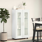 vidaXL Sideboard mit Regal FLORIN Hochglanz Weiß 55,5 x 29 x 100 cm
