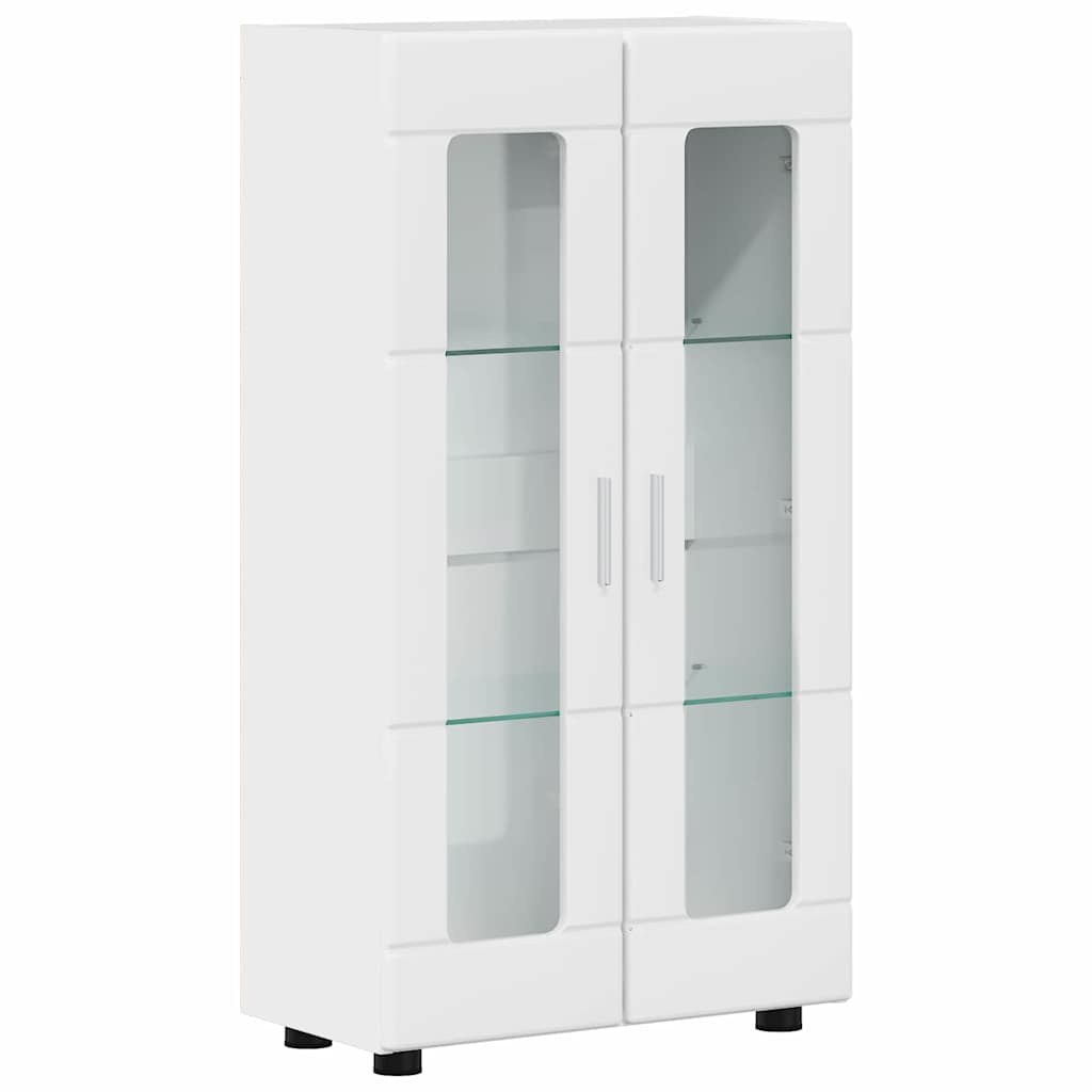 vidaXL Sideboard mit Regal FLORIN Hochglanz Weiß 55,5 x 29 x 100 cm