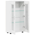 vidaXL Sideboard mit Regal FLORIN Hochglanz Weiß 55,5 x 29 x 100 cm