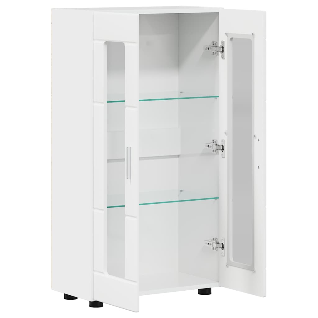 vidaXL Sideboard mit Regal FLORIN Hochglanz Weiß 55,5 x 29 x 100 cm