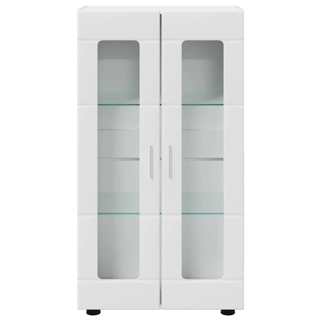 vidaXL Sideboard mit Regal FLORIN Hochglanz Weiß 55,5 x 29 x 100 cm