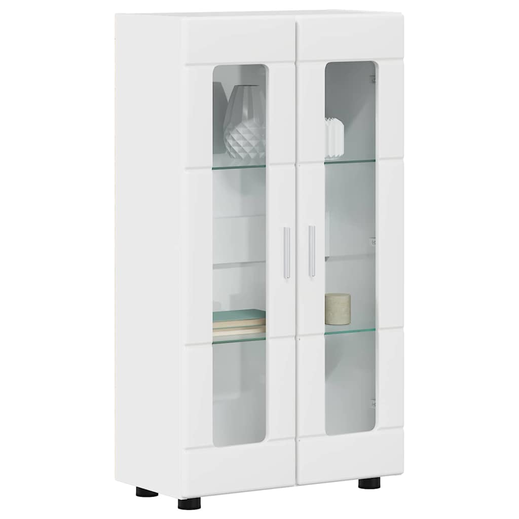 vidaXL Sideboard mit Regal FLORIN Hochglanz Weiß 55,5 x 29 x 100 cm