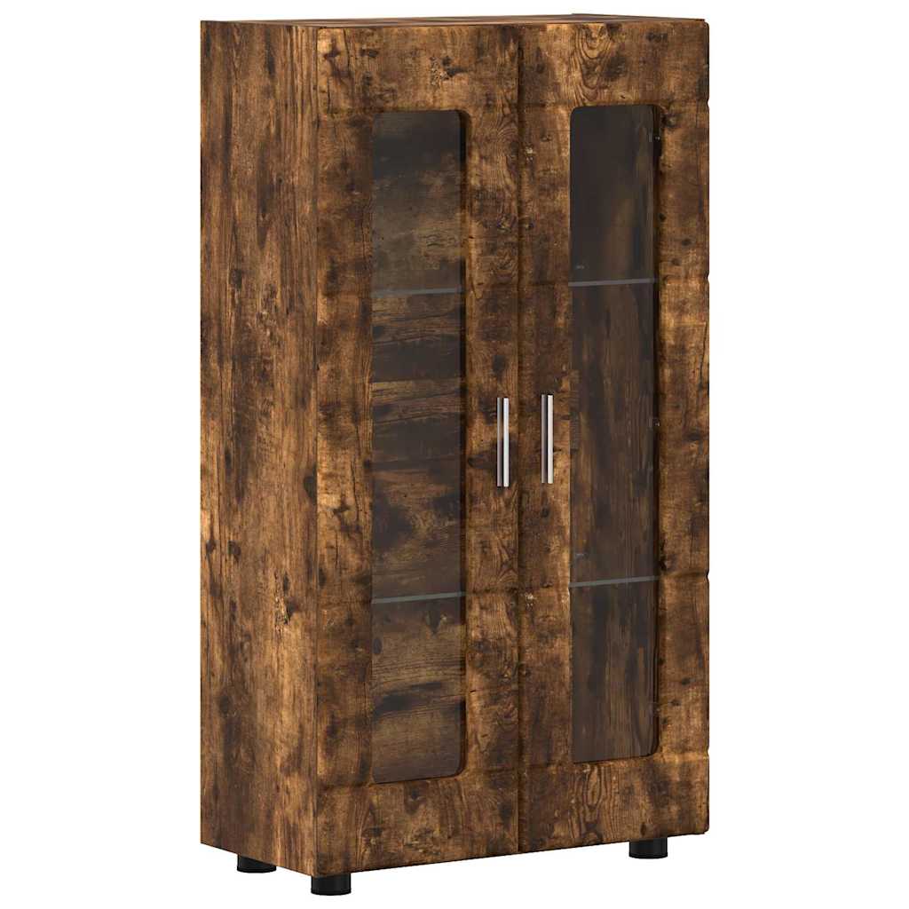 vidaXL Sideboard mit Regal FLORIN Geräucherte Eiche 55,5 x 29 x 100 cm
