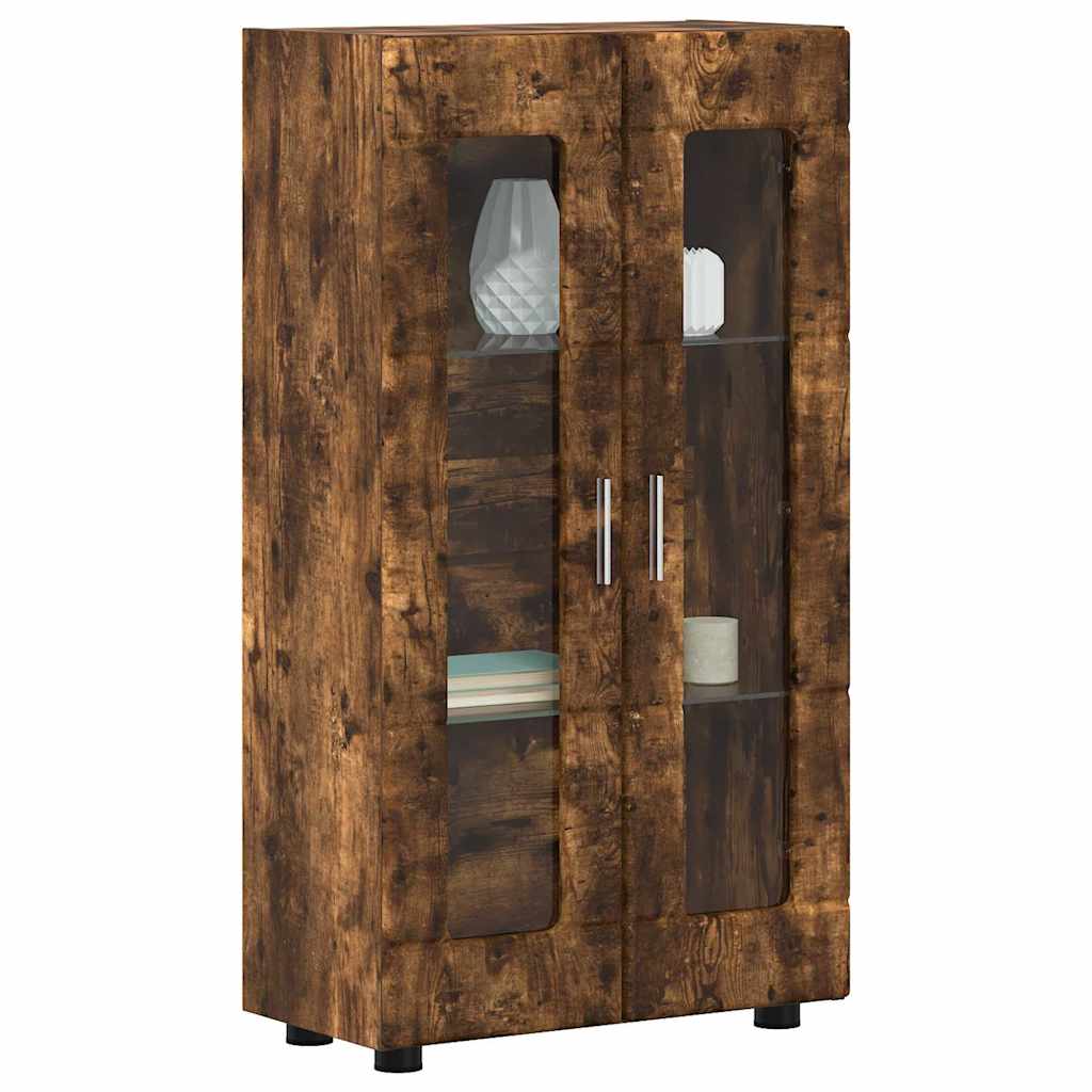 vidaXL Sideboard mit Regal FLORIN Geräucherte Eiche 55,5 x 29 x 100 cm