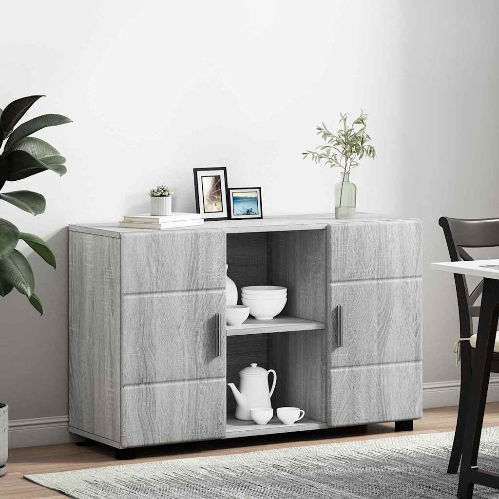 vidaXL Sideboard mit Regal FLORIN Graues Sonoma 88,5 x 30,5 x 55,5 cm