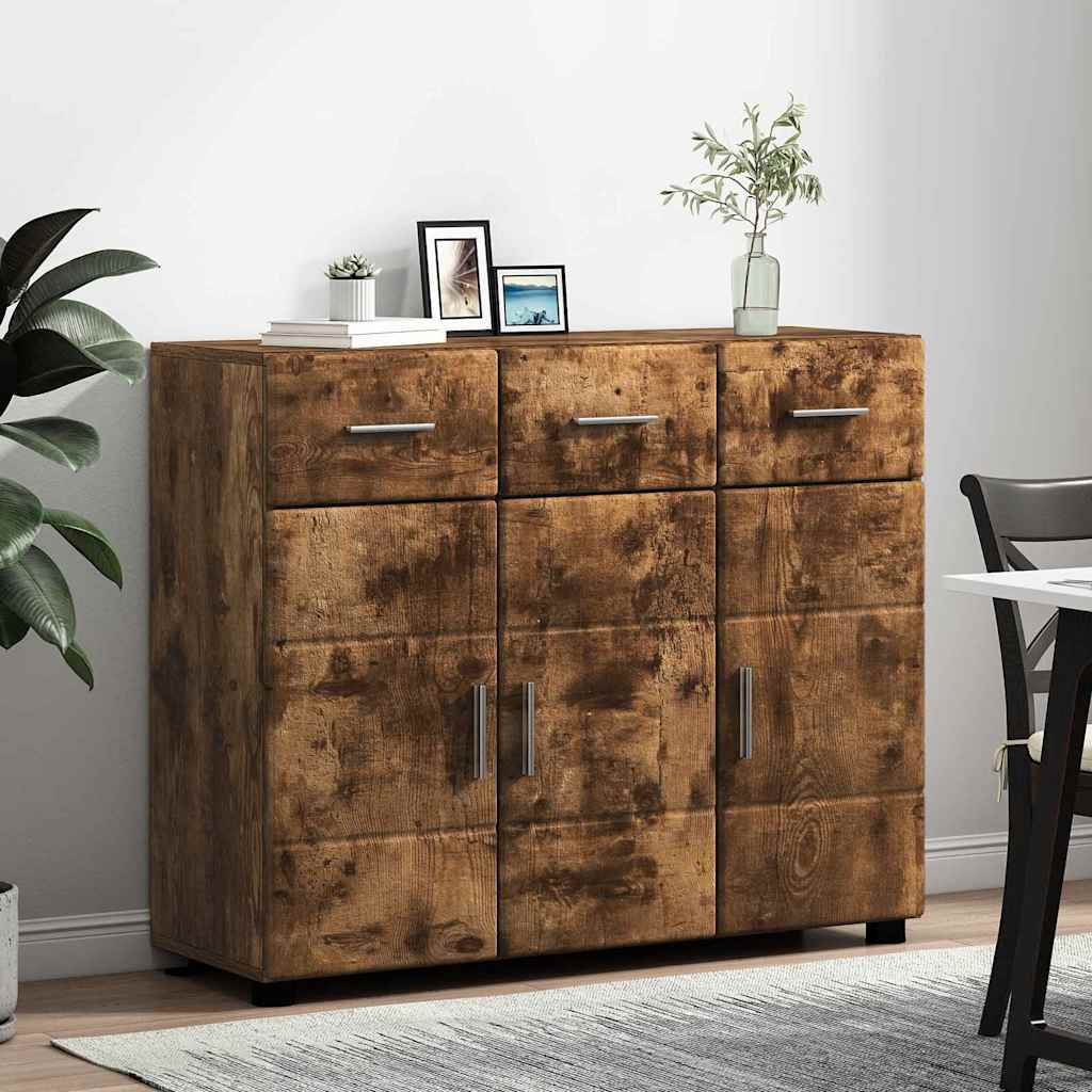 vidaXL Sideboard mit Tür FLORIN Geräucherte Eiche 88,5 x 30,5 x 73 cm