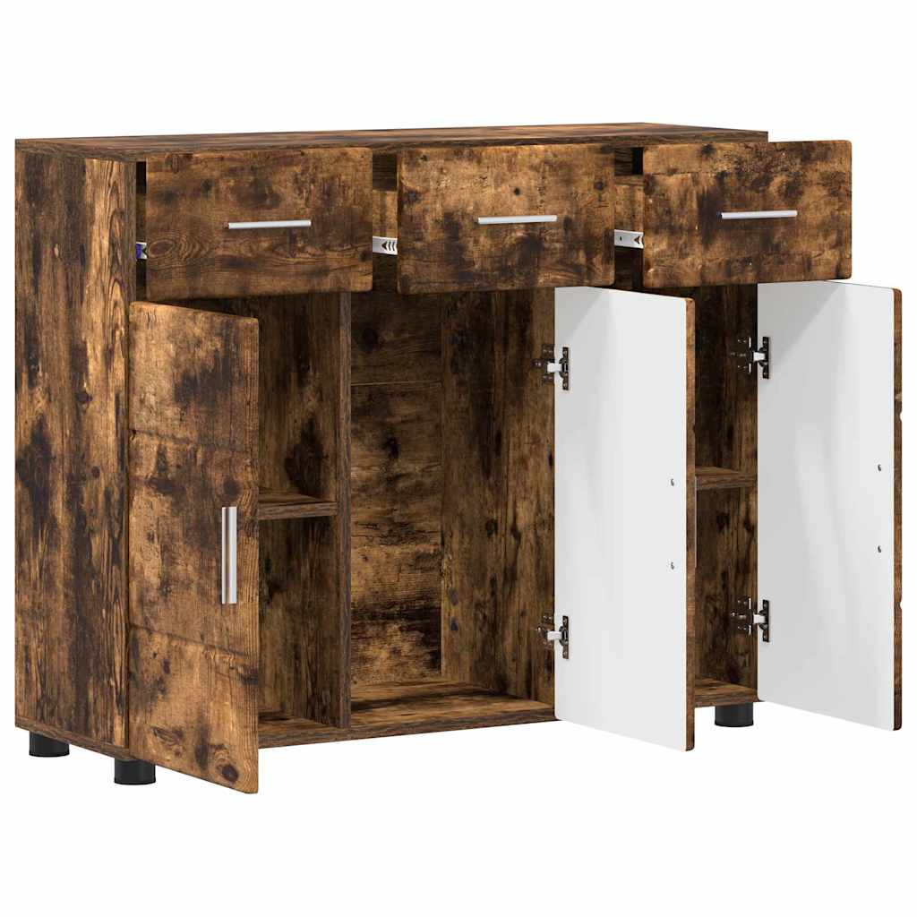 vidaXL Sideboard mit Tür FLORIN Geräucherte Eiche 88,5 x 30,5 x 73 cm