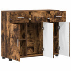 vidaXL Sideboard mit Tür FLORIN Geräucherte Eiche 88,5 x 30,5 x 73 cm