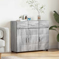 vidaXL Sideboard mit Regal FLORIN Graues Sonoma 88,5 x 30,5 x 55,5 cm
