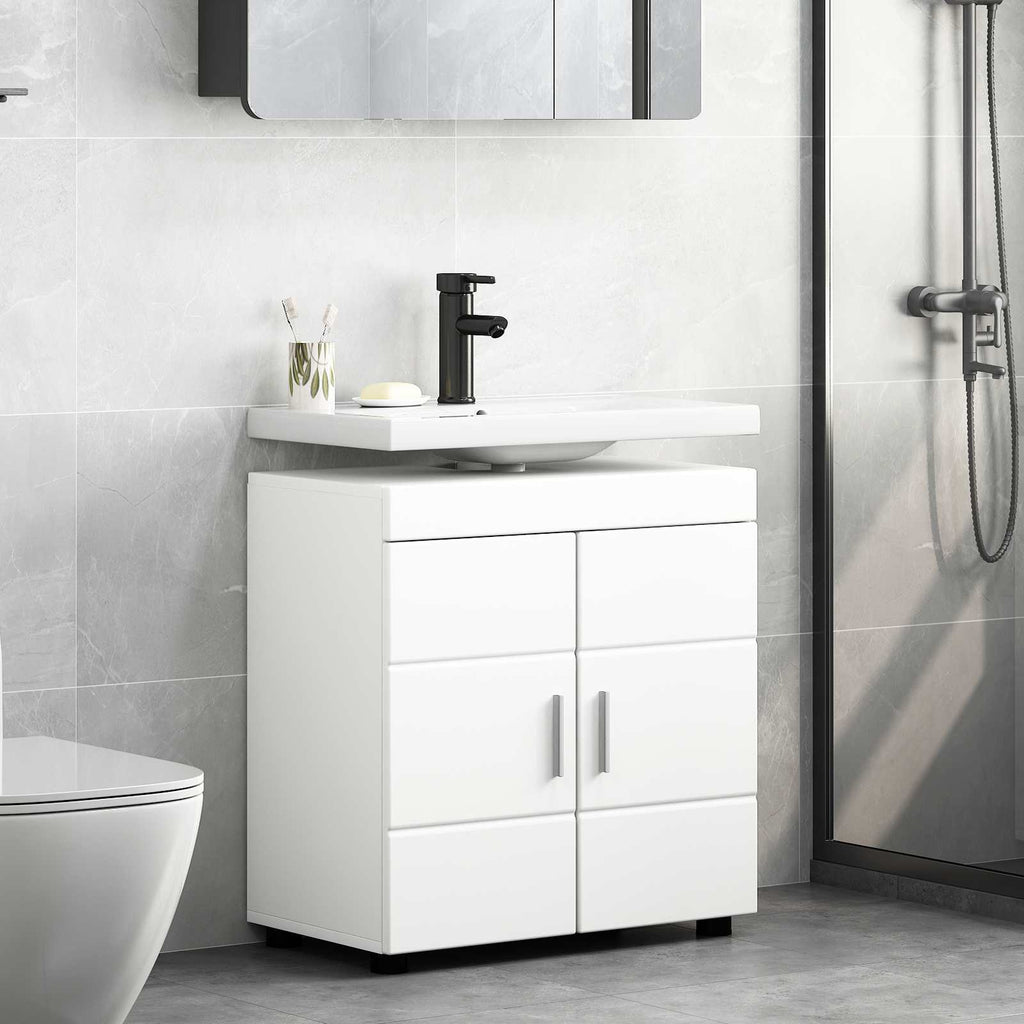 vidaXL Badezimmerschrank-Set TULUM Weiß 60 x 34 x 63 cm Holzwerkstoff