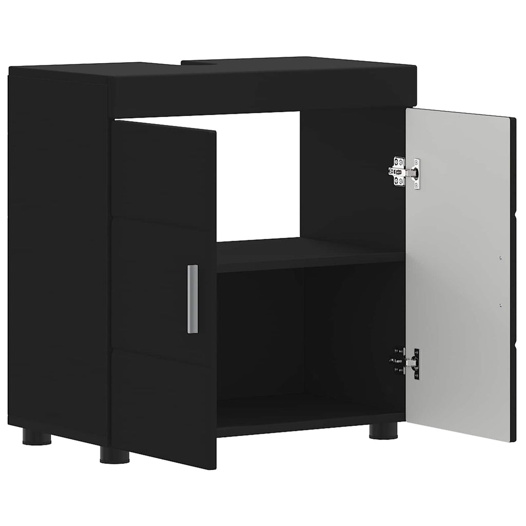 vidaXL Badezimmerschrank-Set TULUM Schwarz 60 x 34 x 63 cm
