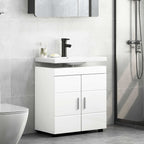 vidaXL Badezimmerschrank-Set TULUM Hochglanz Weiß 60 x 34 x 63 cm