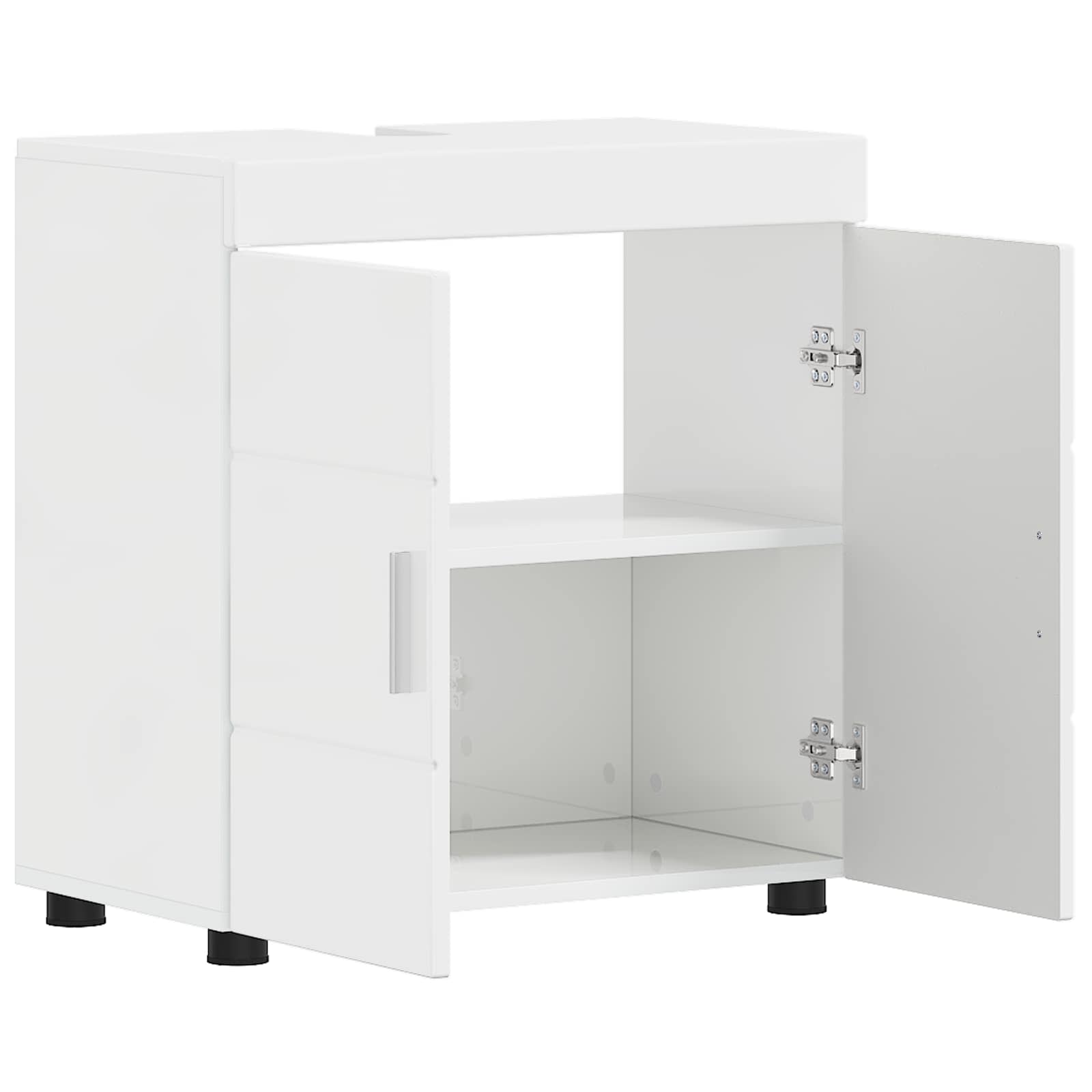vidaXL Badezimmerschrank-Set TULUM Hochglanz Weiß 60 x 34 x 63 cm