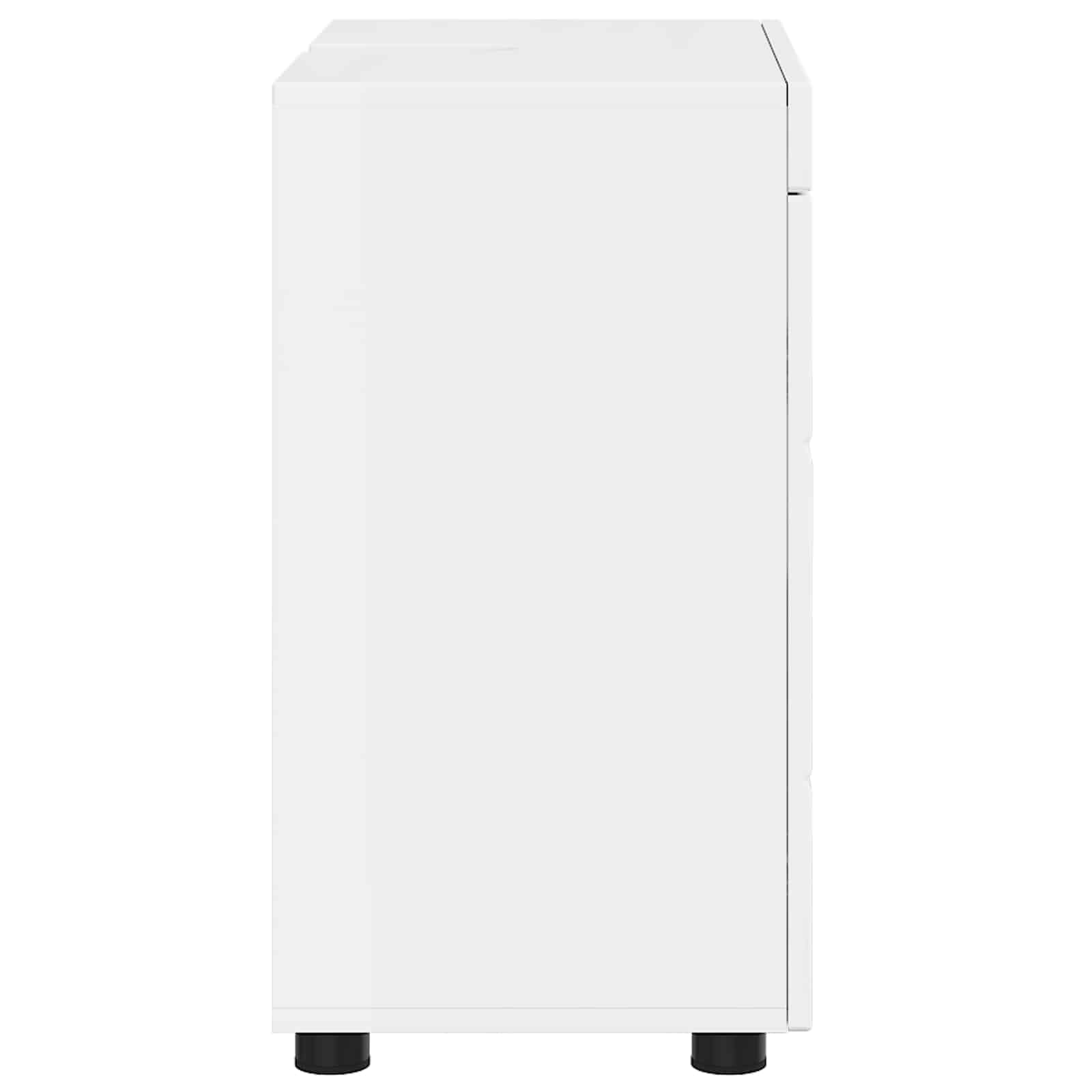vidaXL Badezimmerschrank-Set TULUM Hochglanz Weiß 60 x 34 x 63 cm
